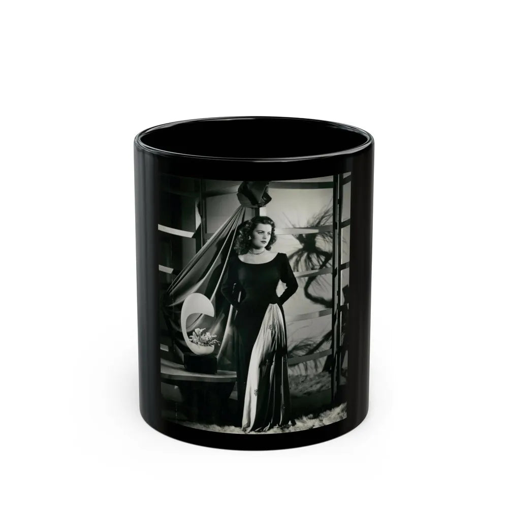 Faith Domergue #214 (Vintage Female Icon) Black Coffee Mug-11oz-Go Mug Yourself