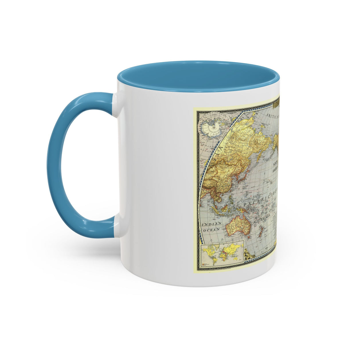 World Map (1943) (Map) Accent Coffee Mug