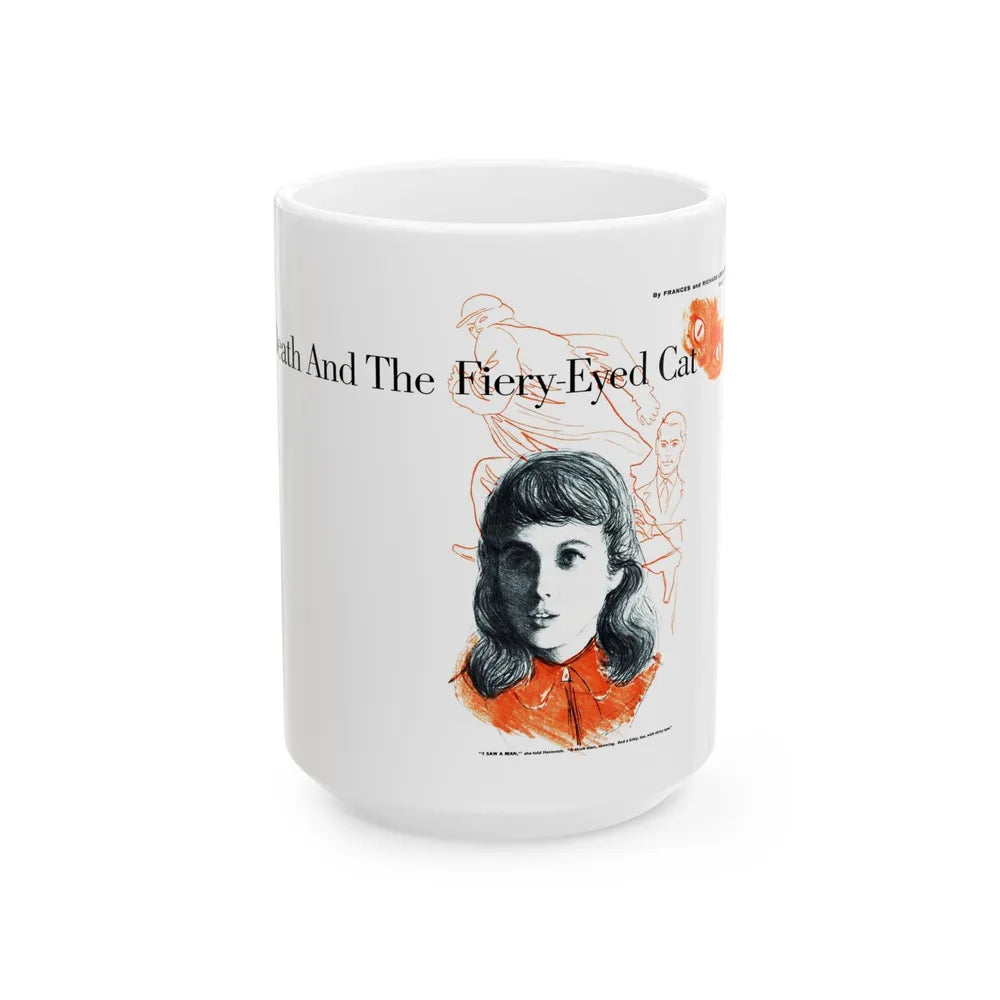 Death and the Fiery-Eyed Cat, This Week Magazine, December 7, 1958 - White Coffee Mug-15oz-Go Mug Yourself