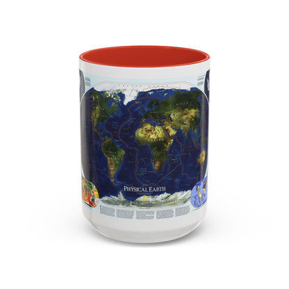 World Map - Physical Earth 1 (1998) (Map) Accent Coffee Mug