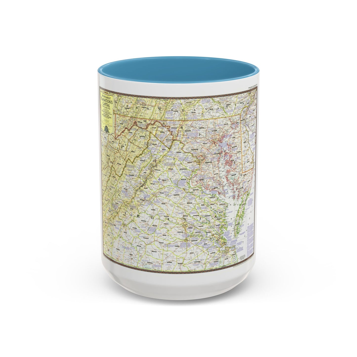 USA - Round About the Nation's Capital (1956) (Map) Accent Coffee Mug