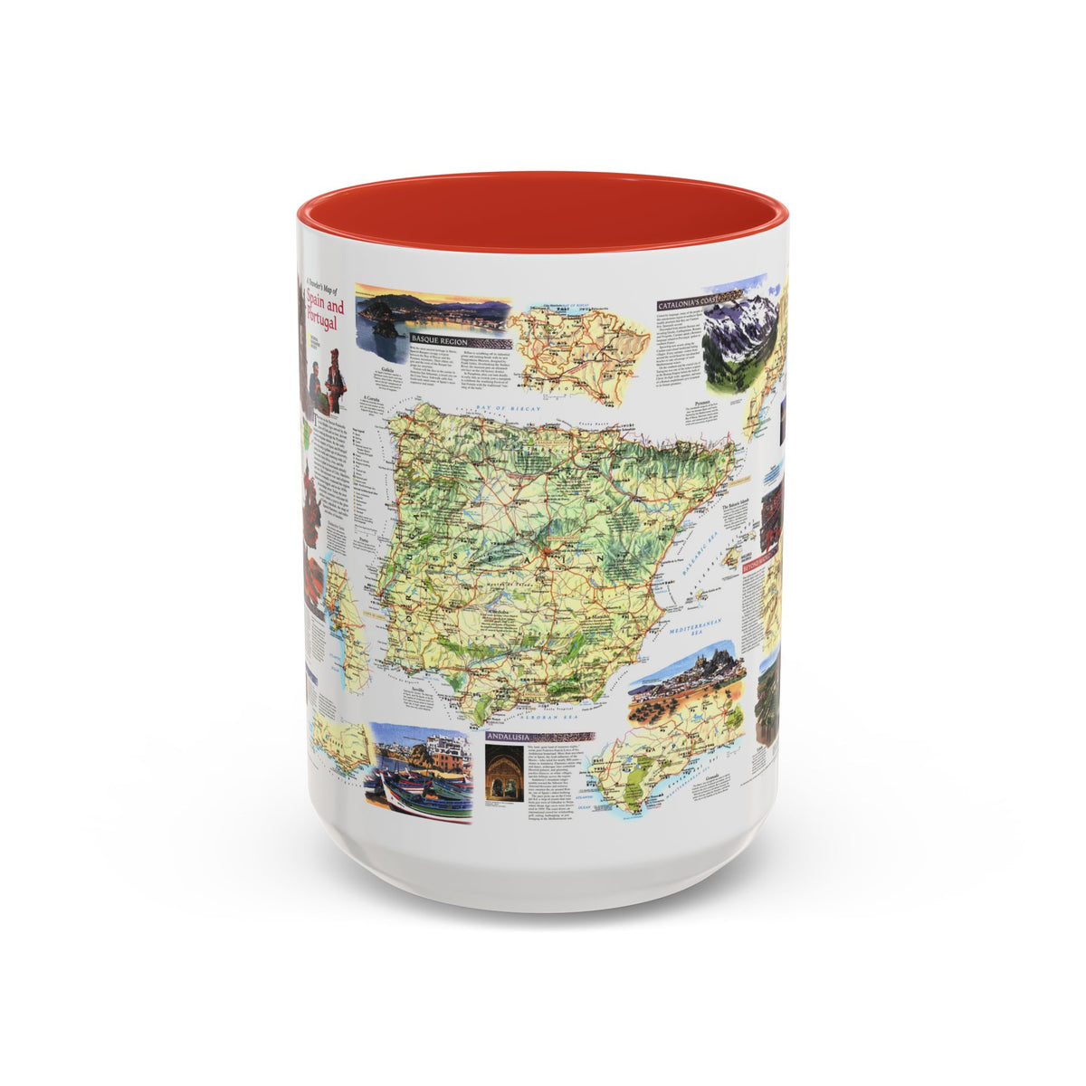 Spain and Portugal - A Traveller's Map (1998) (Map) Accent Coffee Mug