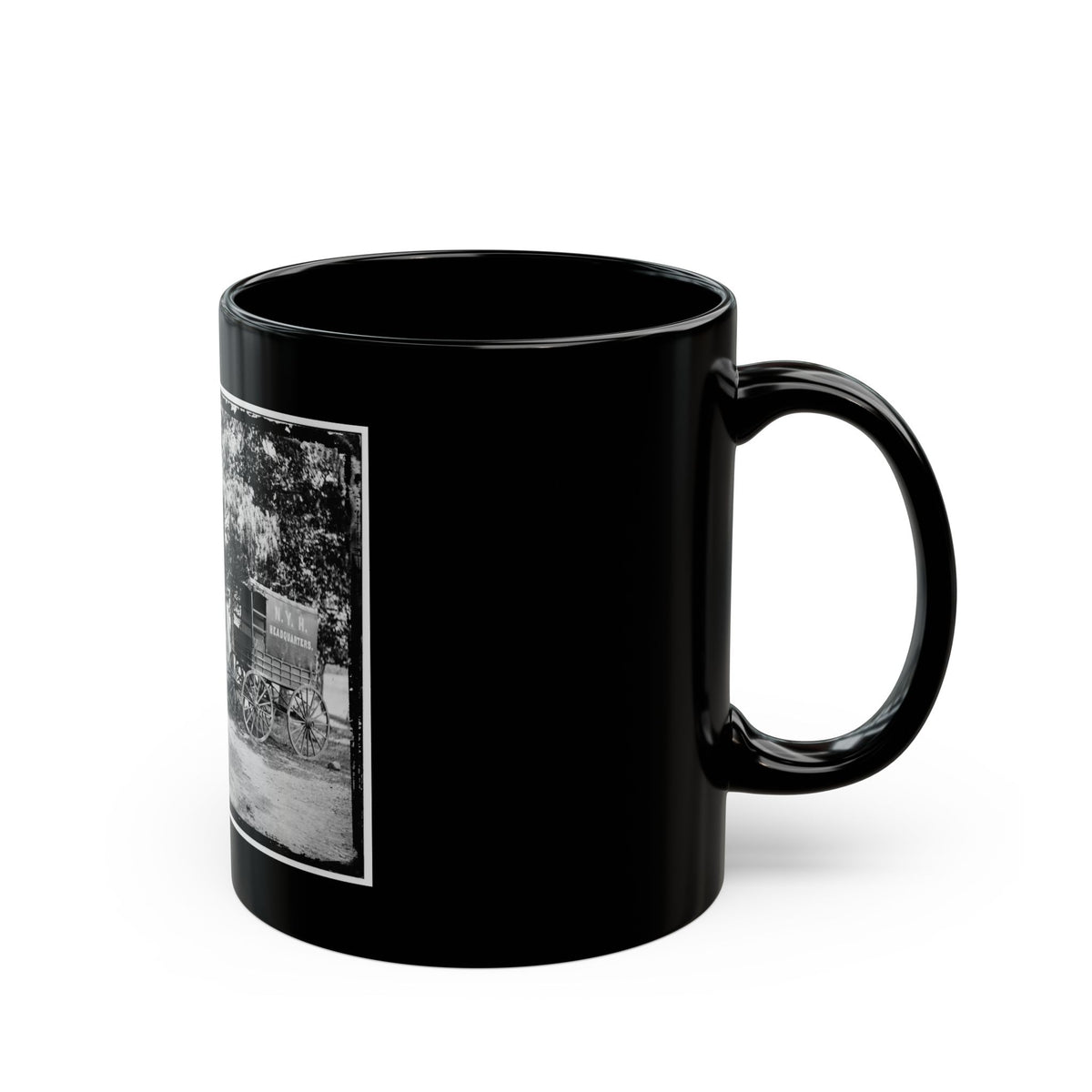 Bealeton, Va. Group At Tent And Wagon Of The New York Herald (U.S. Civil War) Black Coffee Mug