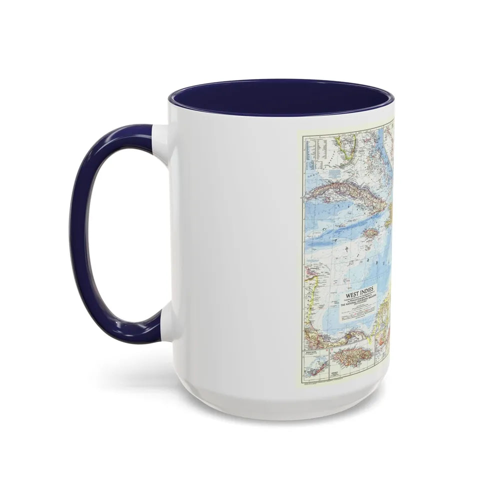 West Indies (1954) (Map) Accent Coffee Mug-Go Mug Yourself