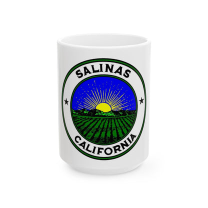 Seal of Salinas California - White Coffee Mug