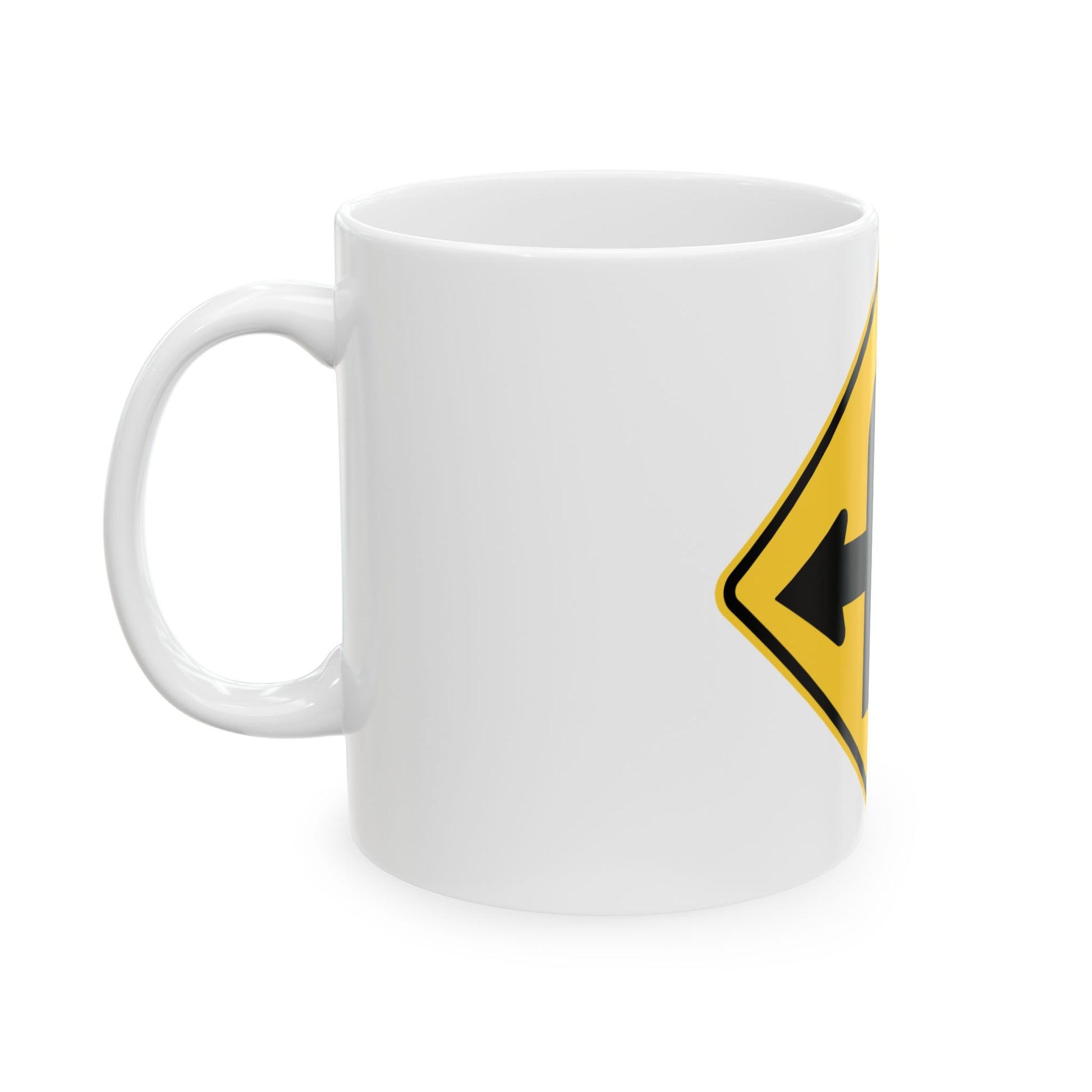 WISDOT W1-60 (Wisconsin) (Road Sign) White Coffee Mug-Go Mug Yourself
