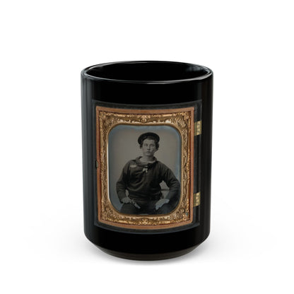Unidentified Sailor In Union Uniform With Pistol (U.S. Civil War) Black Coffee Mug