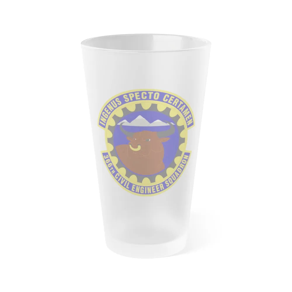 366 Civil Engineer Squadron ACC (U.S. Air Force) Frosted Pint Glass 16oz-16oz-Frosted-Go Mug Yourself