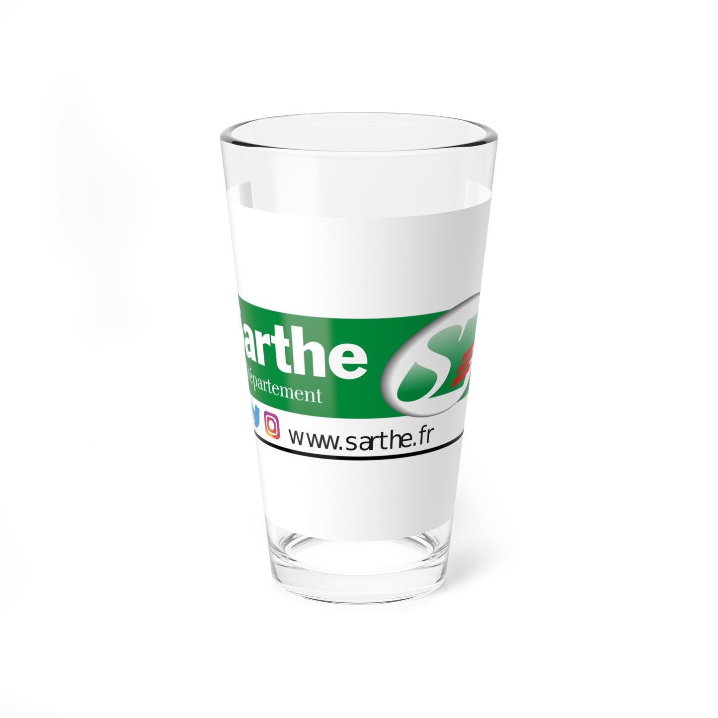 Flag of the Department of Sarthe (France) Pint Glass 16oz