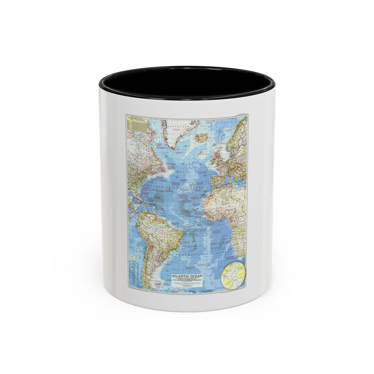 Atlantic Ocean (1955) (Map) Accent Coffee Mug