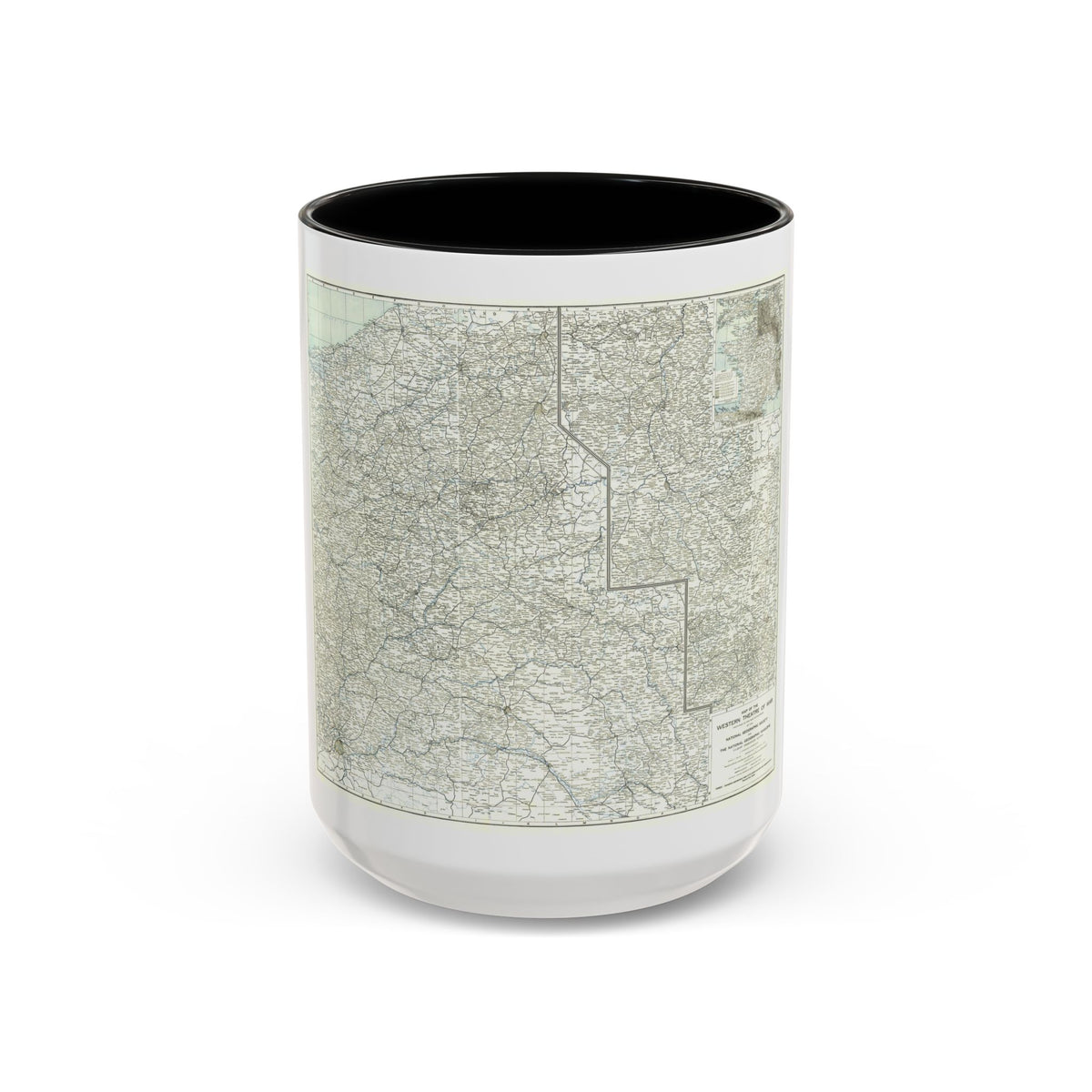 Western Theatre of War (1918) (Map) Accent Coffee Mug