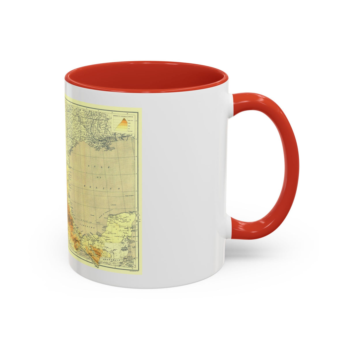 Central America & Mexico (1914) (Map) Accent Coffee Mug