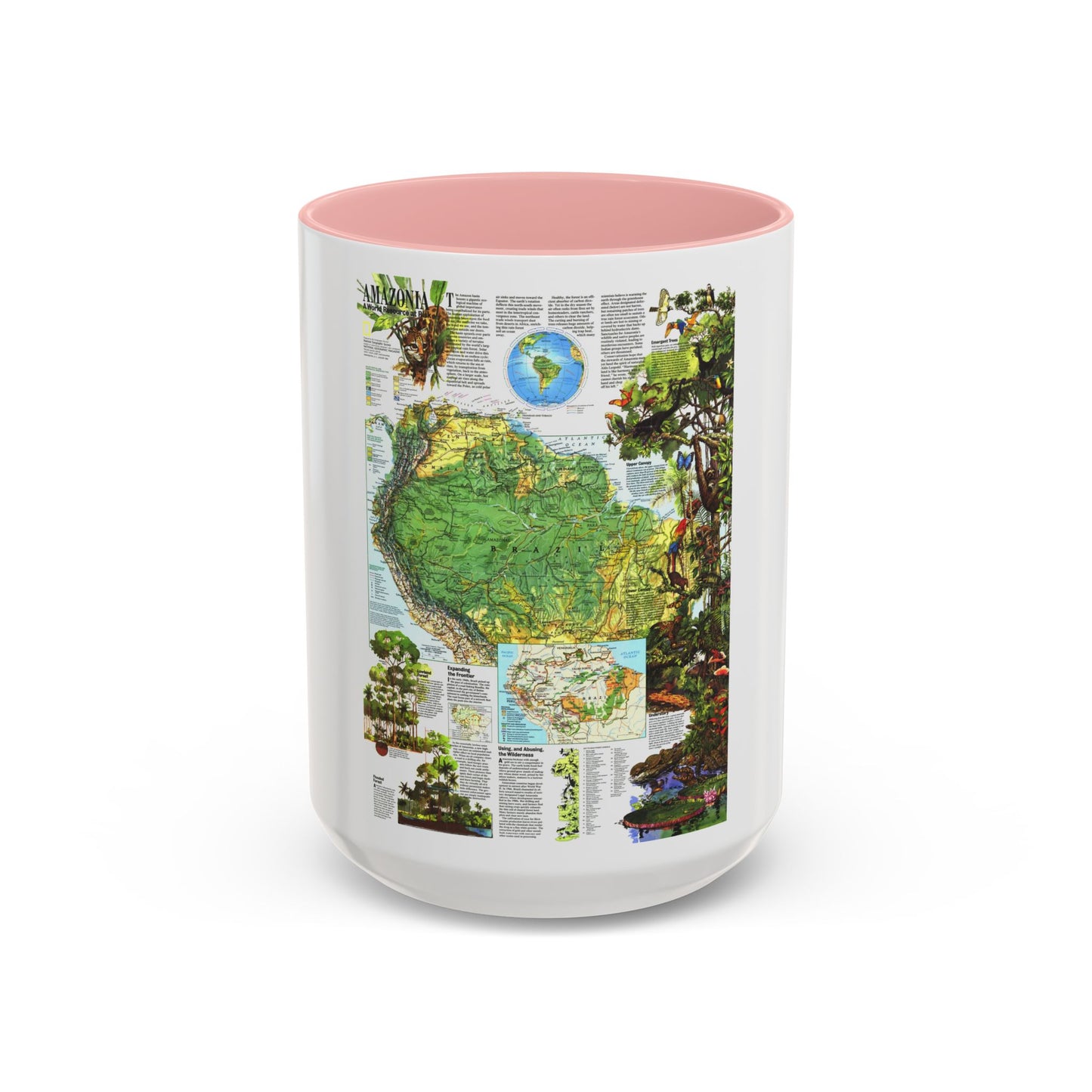 Amazonia - A World Resource at Risk (1992) (Map) Accent Coffee Mug