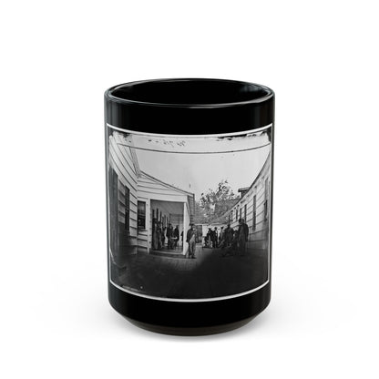 Washington, D.C. Convalescent Soldiers And Others Outside Quarters Of The Sanitary Commission Home Lodge (U.S. Civil War) Black Coffee Mug