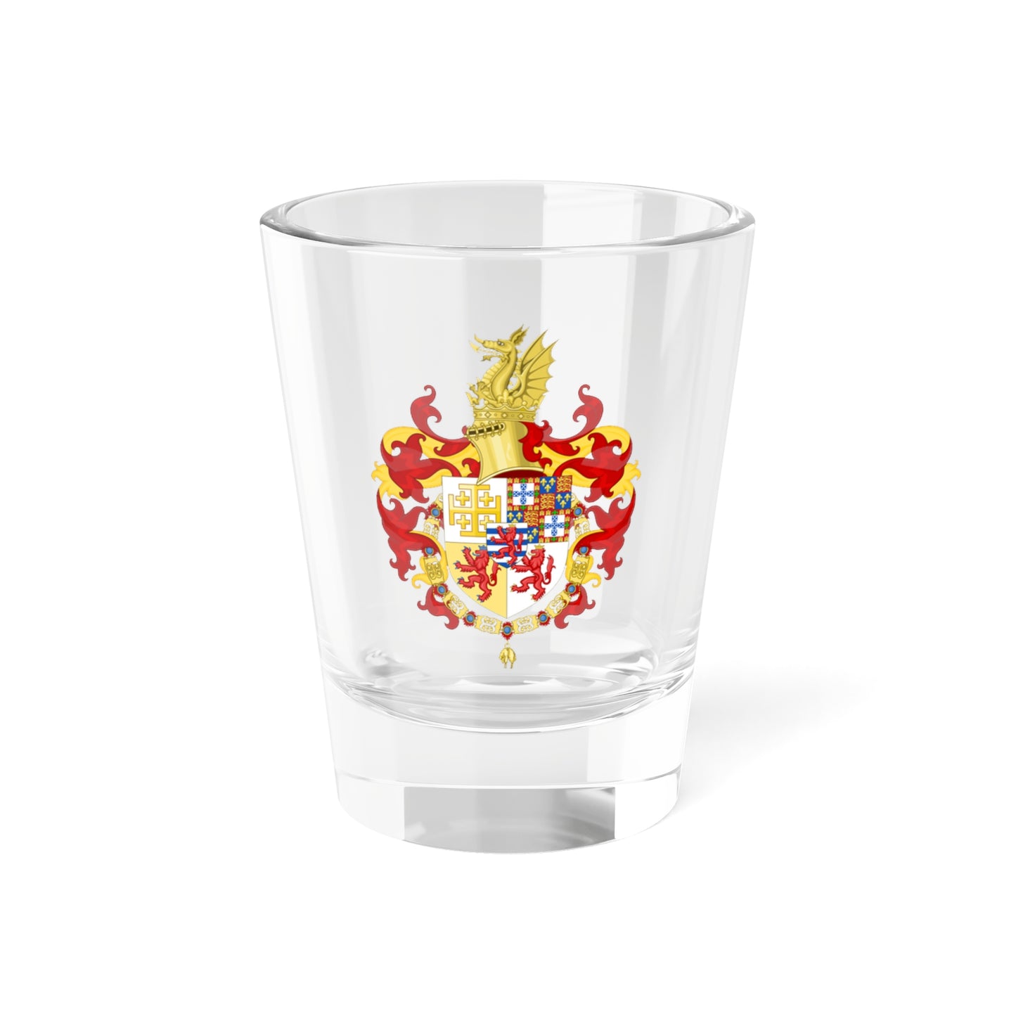 Coat of Arms of John of Portugal Prince of Antioch Order of the Golden Fleece (Portugal) (Coat of Arms) Shot Glass 1.5oz