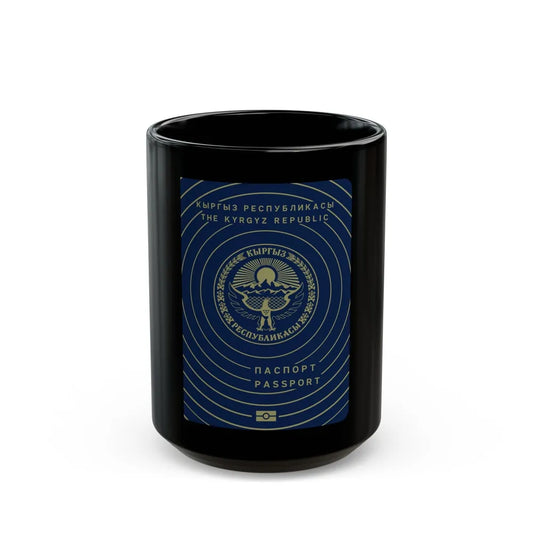 Kyrgyzstan Passport - Black Coffee Mug-15oz-Go Mug Yourself