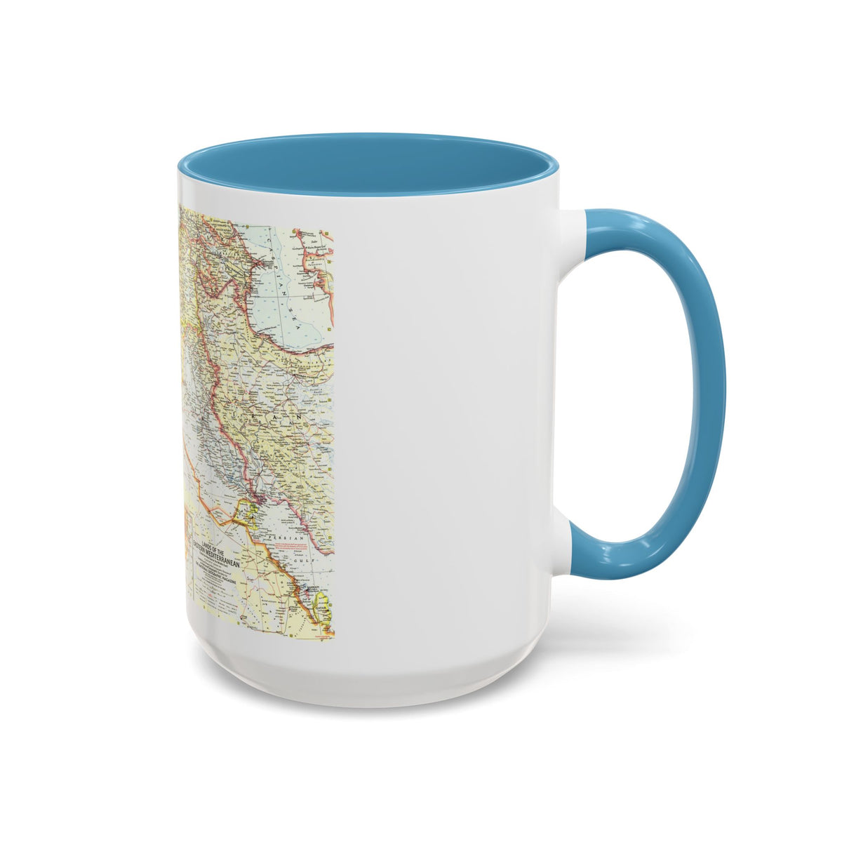 Middle East - The Eastern Mediterranean (1959) (Map) Accent Coffee Mug