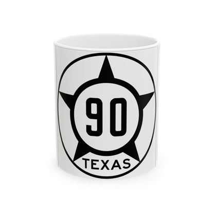 Old Texas 90 (Texas) (Road Sign) White Coffee Mug