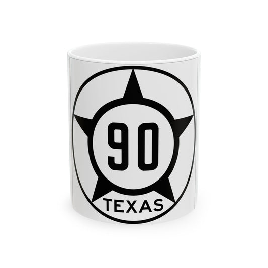 Old Texas 90 (Texas) (Road Sign) White Coffee Mug