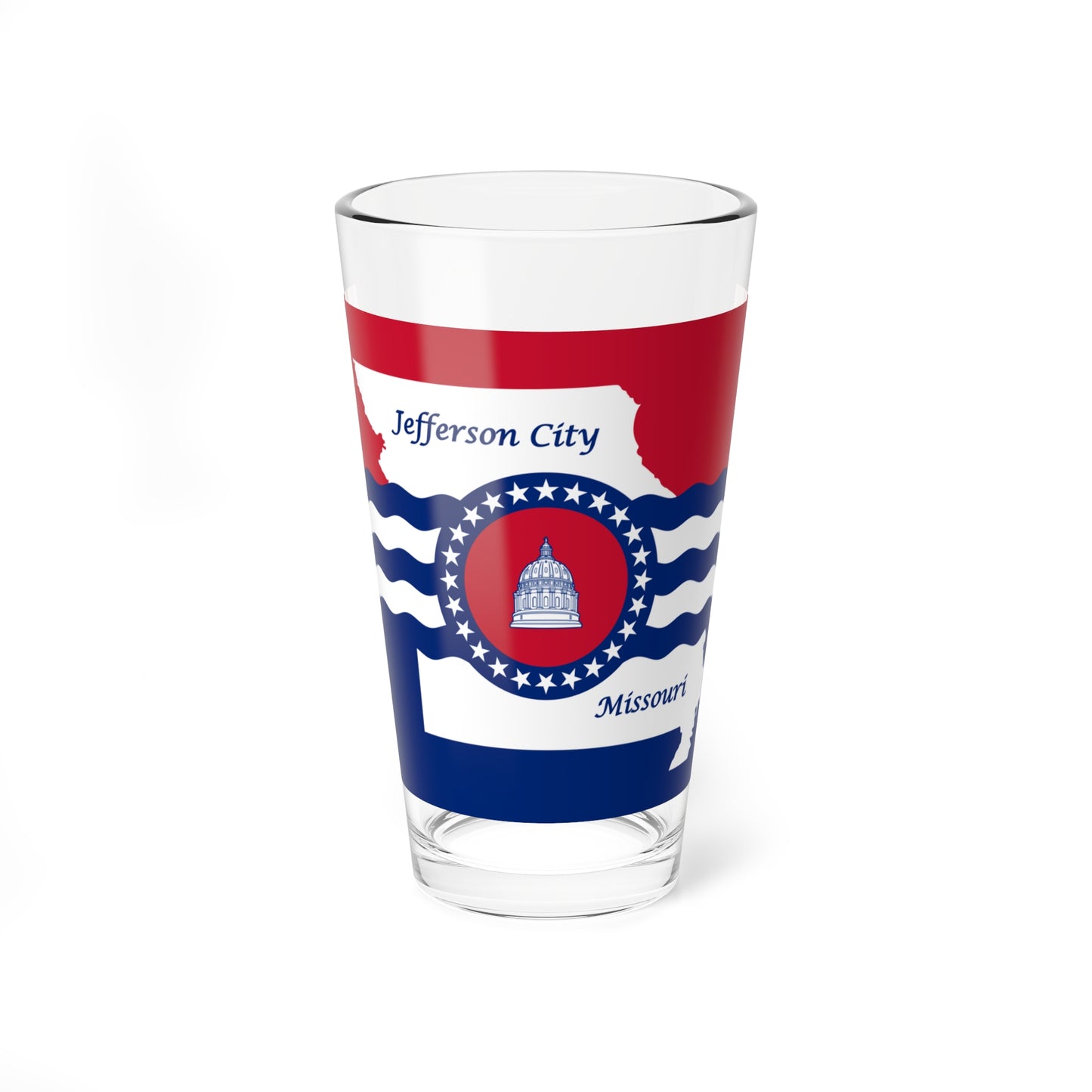Flag of Jefferson City Missouri (United States) Pint Glass 16oz