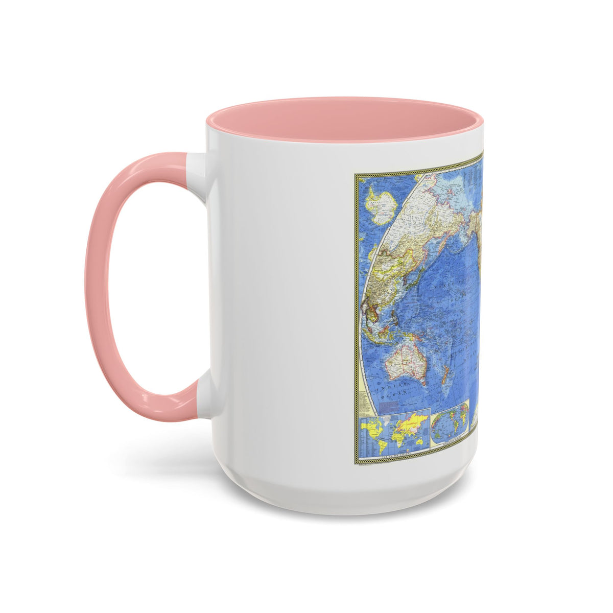 World Map (1965) (Map) Accent Coffee Mug