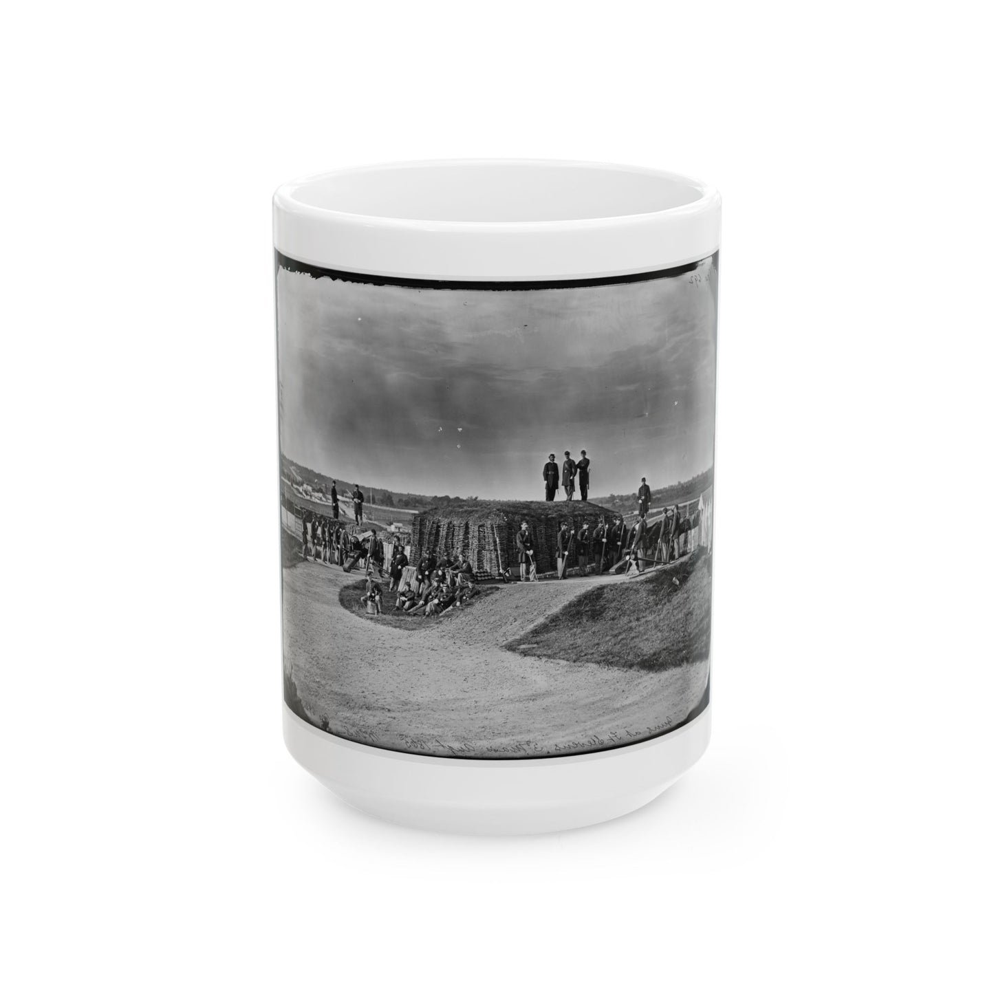 District Of Columbia. Detachment Of Company K, 3d Massachusetts Heavy Artillery, By Guns Of Fort Stevens (U.S. Civil War) White Coffee Mug