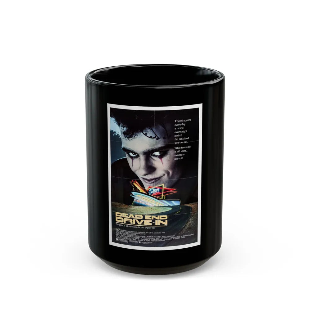 DEAD END DRIVE-IN 1986 Movie Poster - Black Coffee Mug-15oz-Go Mug Yourself