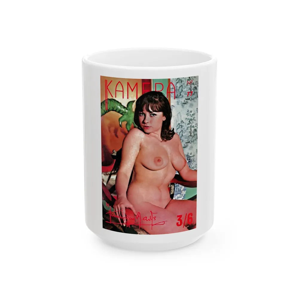 June Palmer #174 - Topless (Vintage Female Icon) White Coffee Mug-15oz-Go Mug Yourself