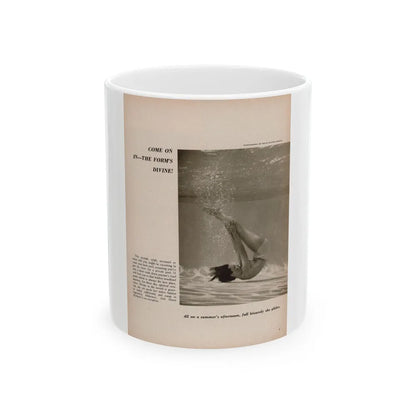 Dawn Richard #66 - [Pages 9] Including 1 Page & 1 B&W Photo with Article & Caption from DUDE Mag. '57 (Vintage Female Icon) White Coffee Mug-11oz-Go Mug Yourself