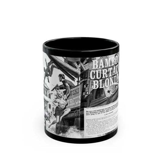 Bamboo Curtain Blonde, For Men Only, February 1966 - Black Coffee Mug-11oz-Go Mug Yourself