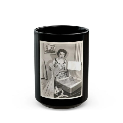 Barbara Rush #247 (Vintage Female Icon) Black Coffee Mug-15oz-Go Mug Yourself