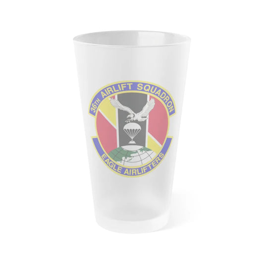 36th Airlift Squadron (U.S. Air Force) Frosted Pint Glass 16oz-Go Mug Yourself