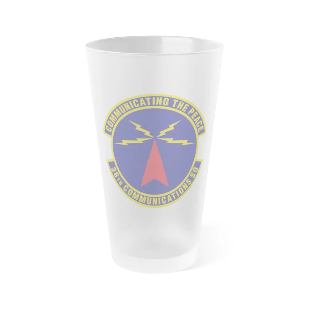 36th Communications Squadron (U.S. Air Force) Frosted Pint Glass 16oz-Go Mug Yourself