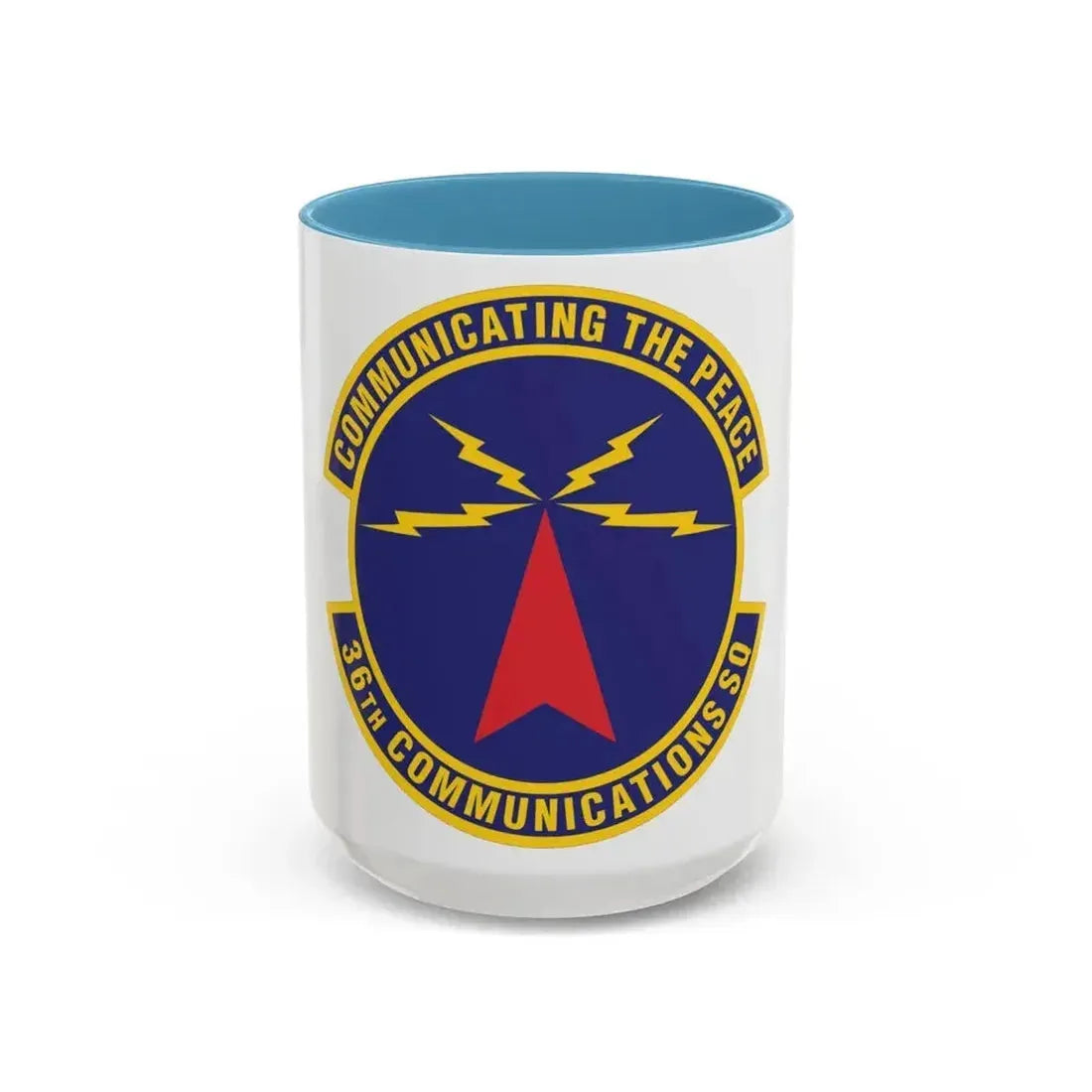 36th Communications Squadron (U.S. Air Force) Accent Coffee Mug 15oz Light Blue - Go Mug Yourself