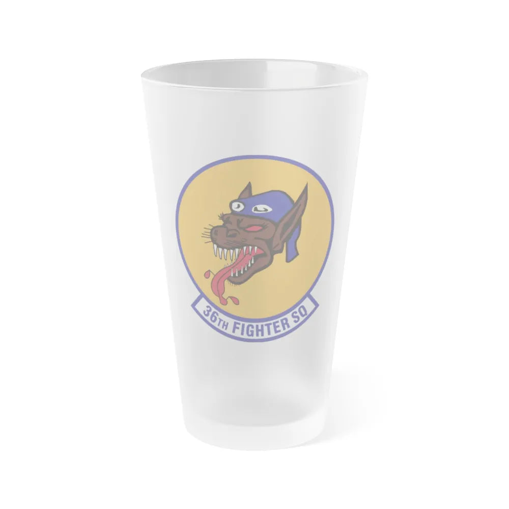 36th Fighter Squadron (U.S. Air Force) Frosted Pint Glass 16oz-Go Mug Yourself