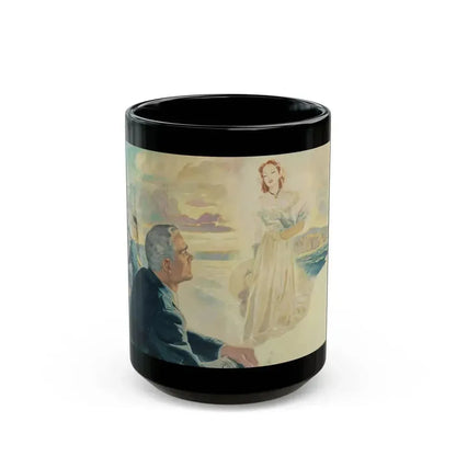 37 Year Vigil, American Weekly Magazine interior illustration, June 12, 1949 - Black Coffee Mug 15oz - Go Mug Yourself