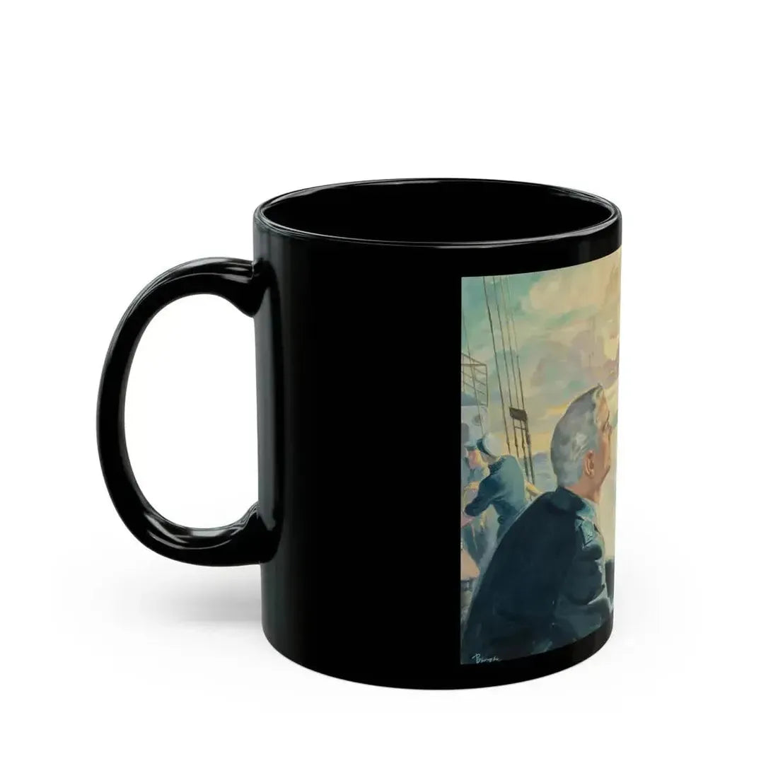 37 Year Vigil, American Weekly Magazine interior illustration, June 12, 1949 - Black Coffee Mug - Go Mug Yourself