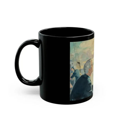 37 Year Vigil, American Weekly Magazine interior illustration, June 12, 1949 - Black Coffee Mug - Go Mug Yourself