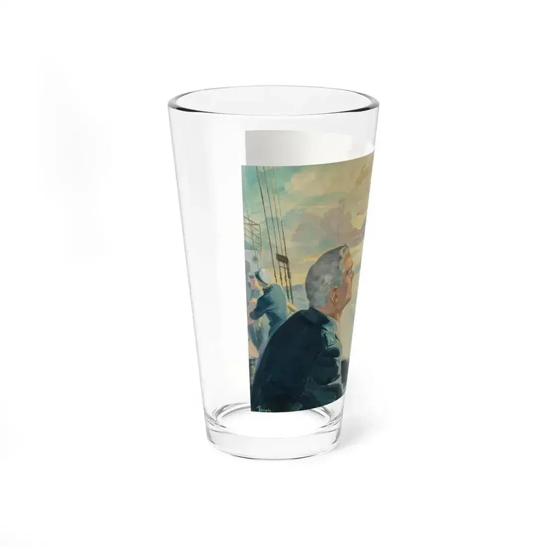 37 Year Vigil, American Weekly Magazine interior illustration, June 12, 1949 (Magazine Illustration) Pint Glass 16oz - Go Mug Yourself