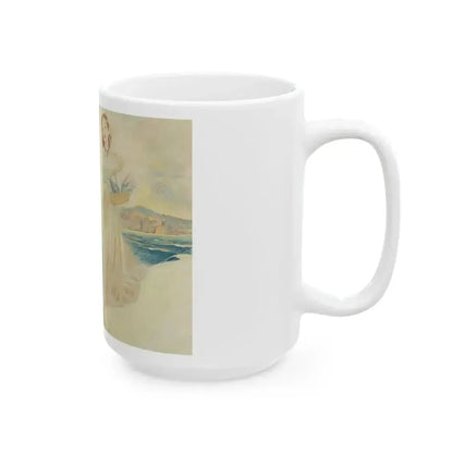 37 Year Vigil, American Weekly Magazine interior illustration, June 12, 1949 - White Coffee Mug - Go Mug Yourself
