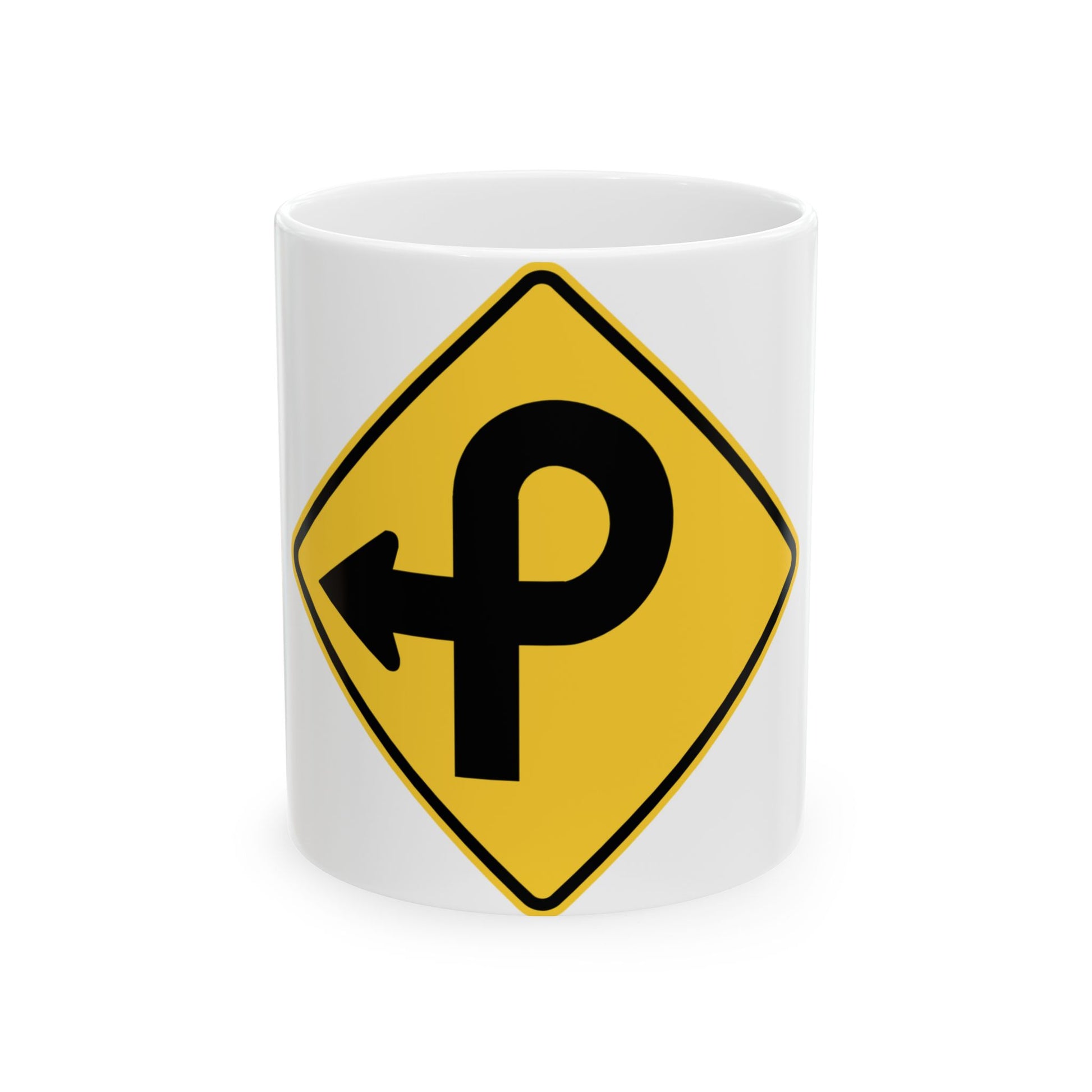 WISDOT W1-60 (Wisconsin) (Road Sign) White Coffee Mug-11oz-Go Mug Yourself