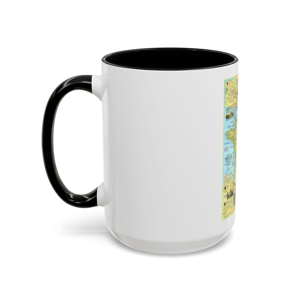 France - A Traveller's Map 1 (1971) (Map) Accent Coffee Mug