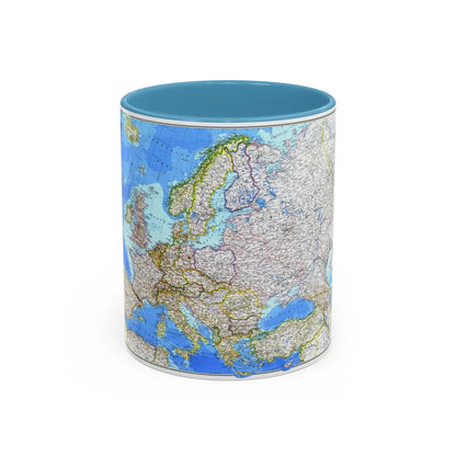 Europe (1983) (Map) Accent Coffee Mug-11oz-Light Blue-Go Mug Yourself