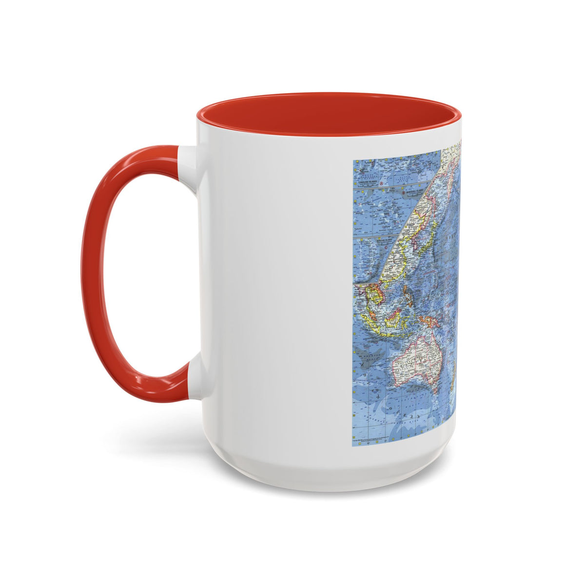 Pacific Ocean (1962) (Map) Accent Coffee Mug