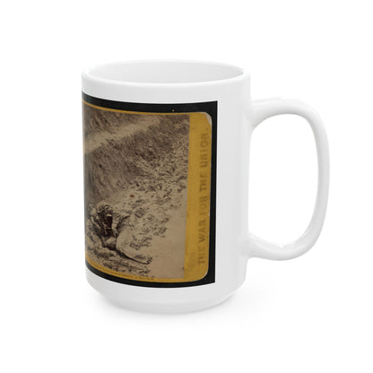 A Dead Rebel Soldier, As He Lay In The Trenches Of Fort Mahone, Called By The Soldiers,  Fort Damnation  ... (U.S. Civil War) White Coffee Mug