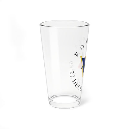Emblem of Romania de facto 1990-1992 (Oman) (Coat of Arms) Pint Glass 16oz
