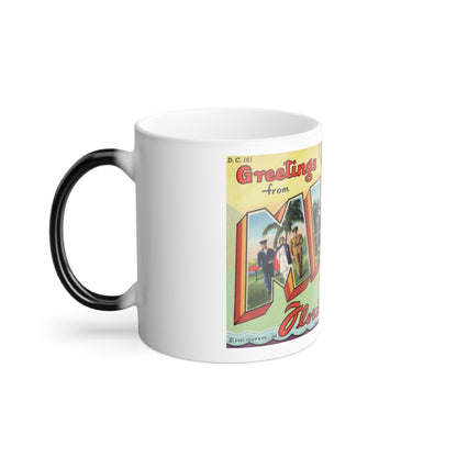 Greetings from Miami Florida (Greeting Postcards) Color Changing Mug 11oz