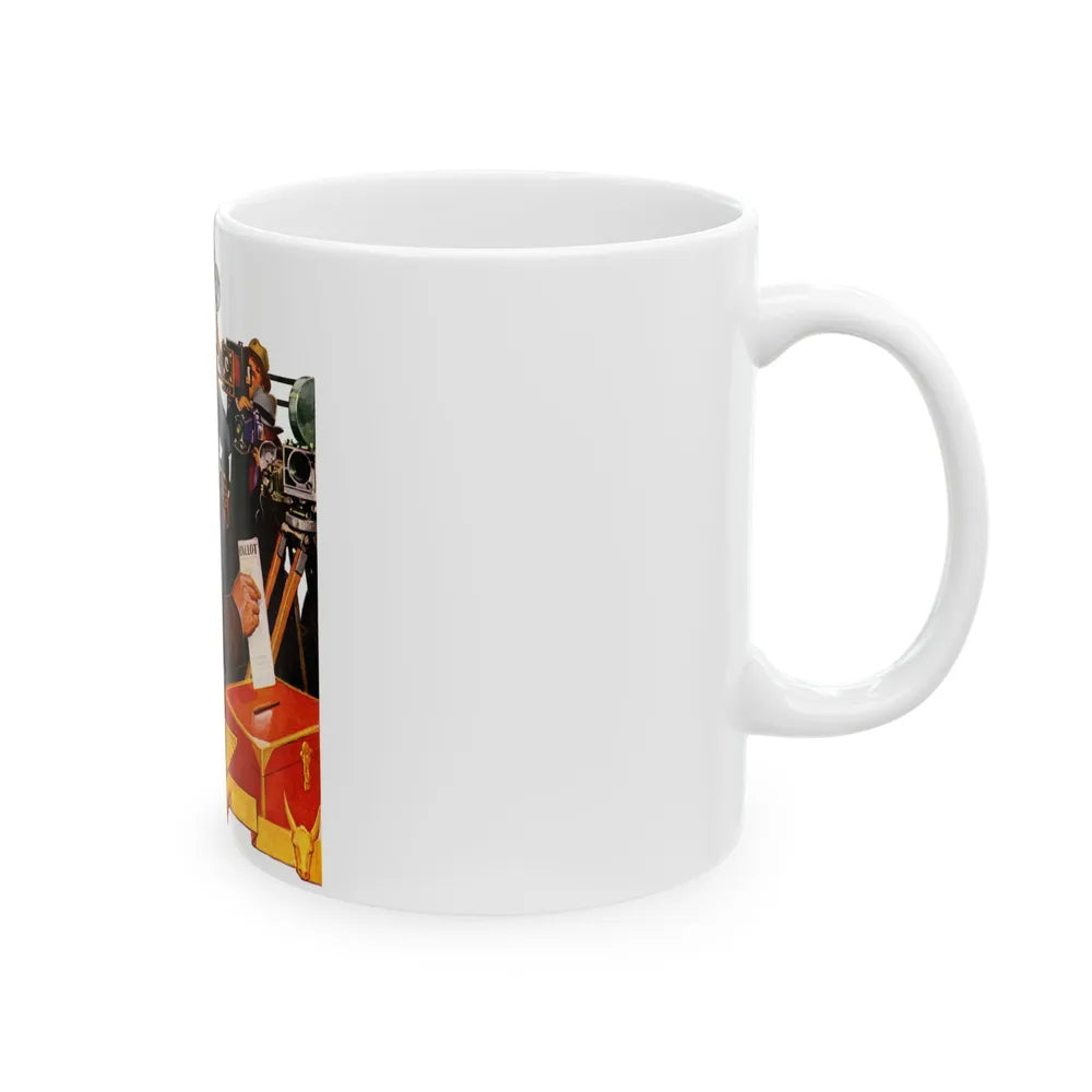 Candidate Voting, The Saturday Evening Post cover, November 7, 1936 - White Coffee Mug-Go Mug Yourself