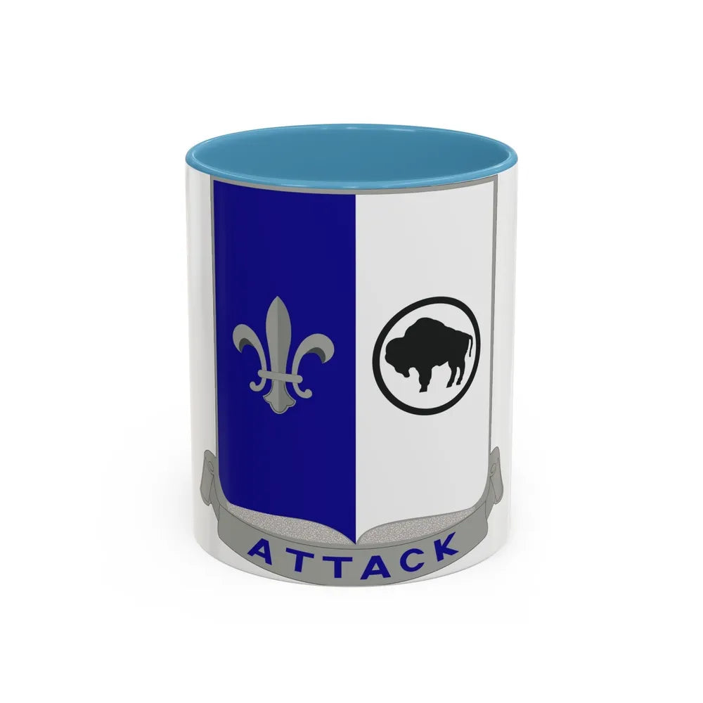 371 Infantry Battalion (U.S. Army) Accent Coffee Mug-11oz-Light Blue-Go Mug Yourself