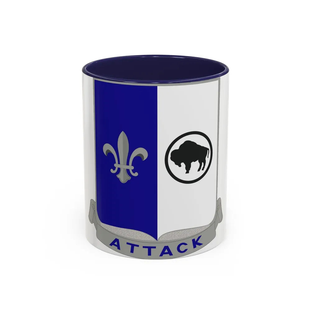 371 Infantry Battalion (U.S. Army) Accent Coffee Mug-11oz-Navy-Go Mug Yourself